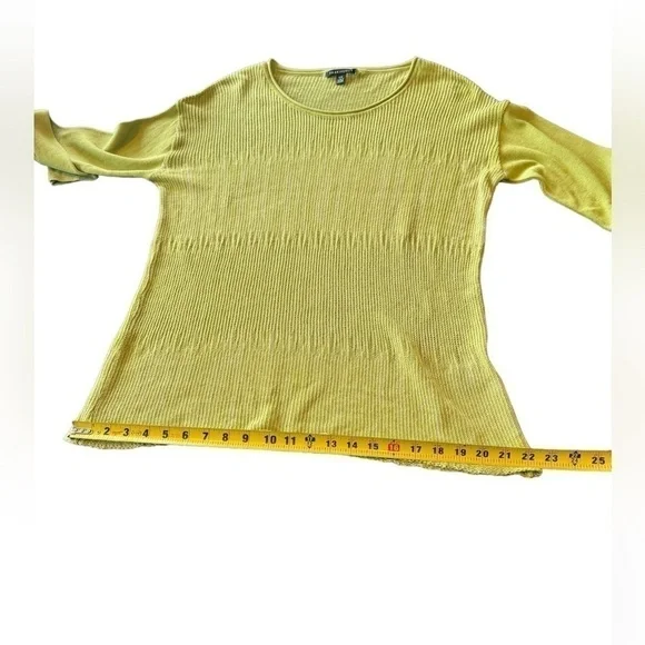 Parkhurst Sweater Semi Sheer Lime Green 100% Cotton Womens Medium - Picture 9 of 13